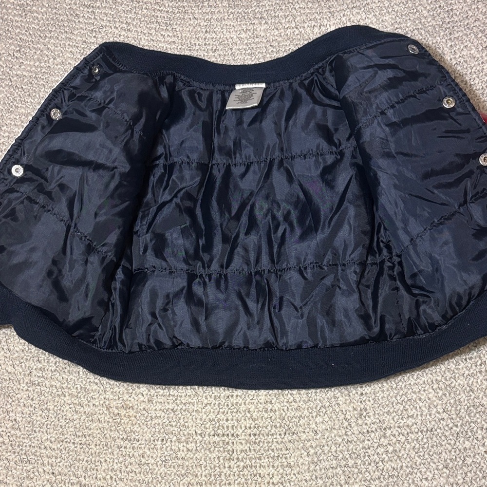 Disney Kids White Bomber Jacket Winnie the Pooh with Red Sleeves and Navy Trim - Picture 7 of 12